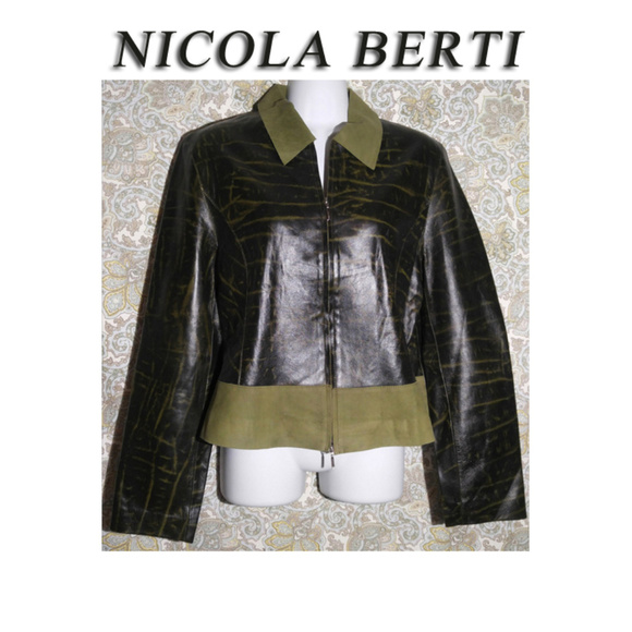 Nicola Berti Jackets & Blazers - Nicola Berti Italian Leather Zip Up Jacket Medium